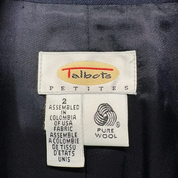Talbot Double Breasted Blazer Womens 2P Wool Navy Gold Crest Buttons Academia - Picture 6 of 16